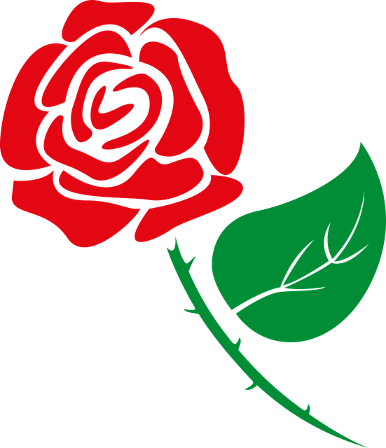A stenciled rose.