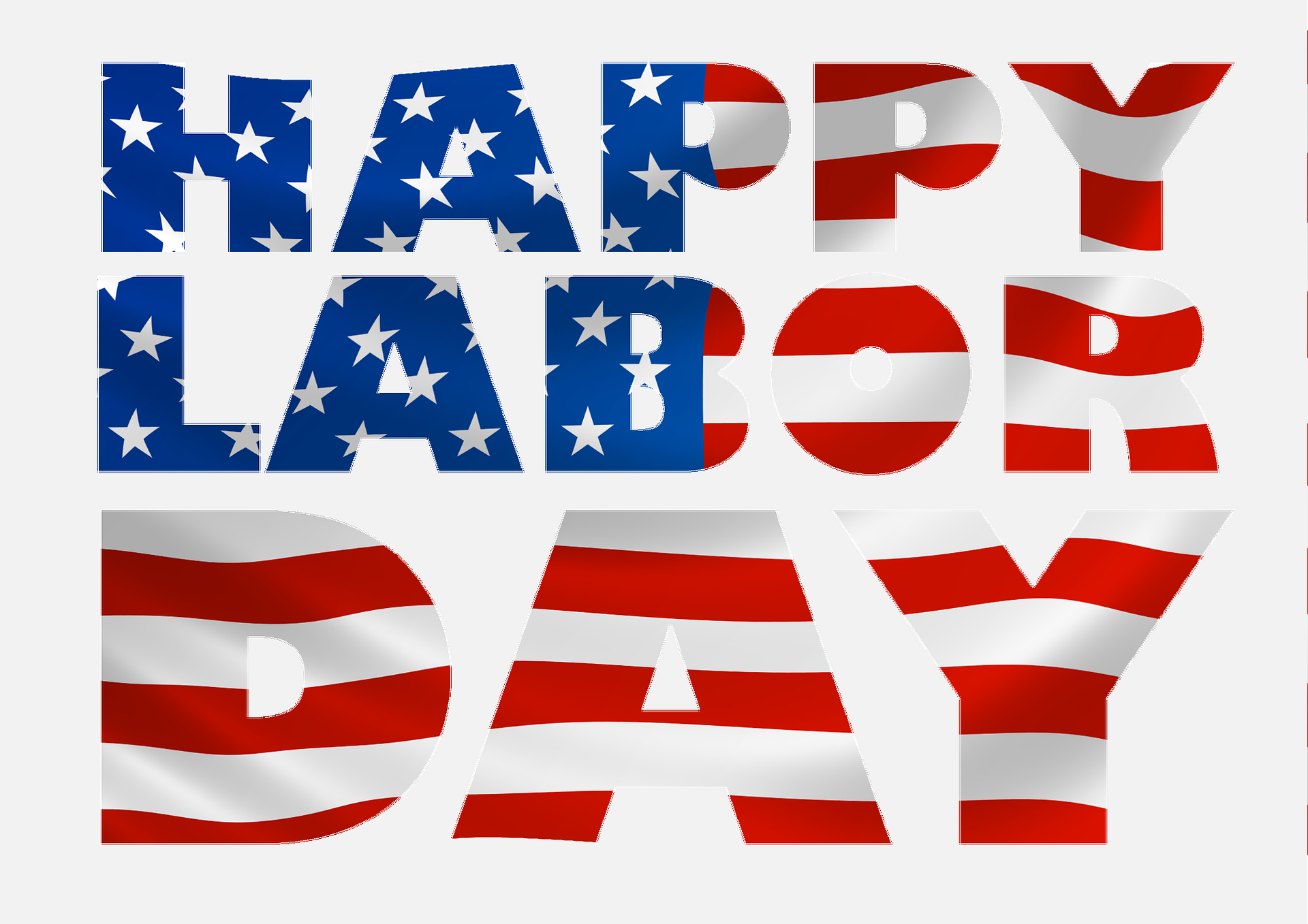 Decorative graphic with "Happy Labor Day" text.