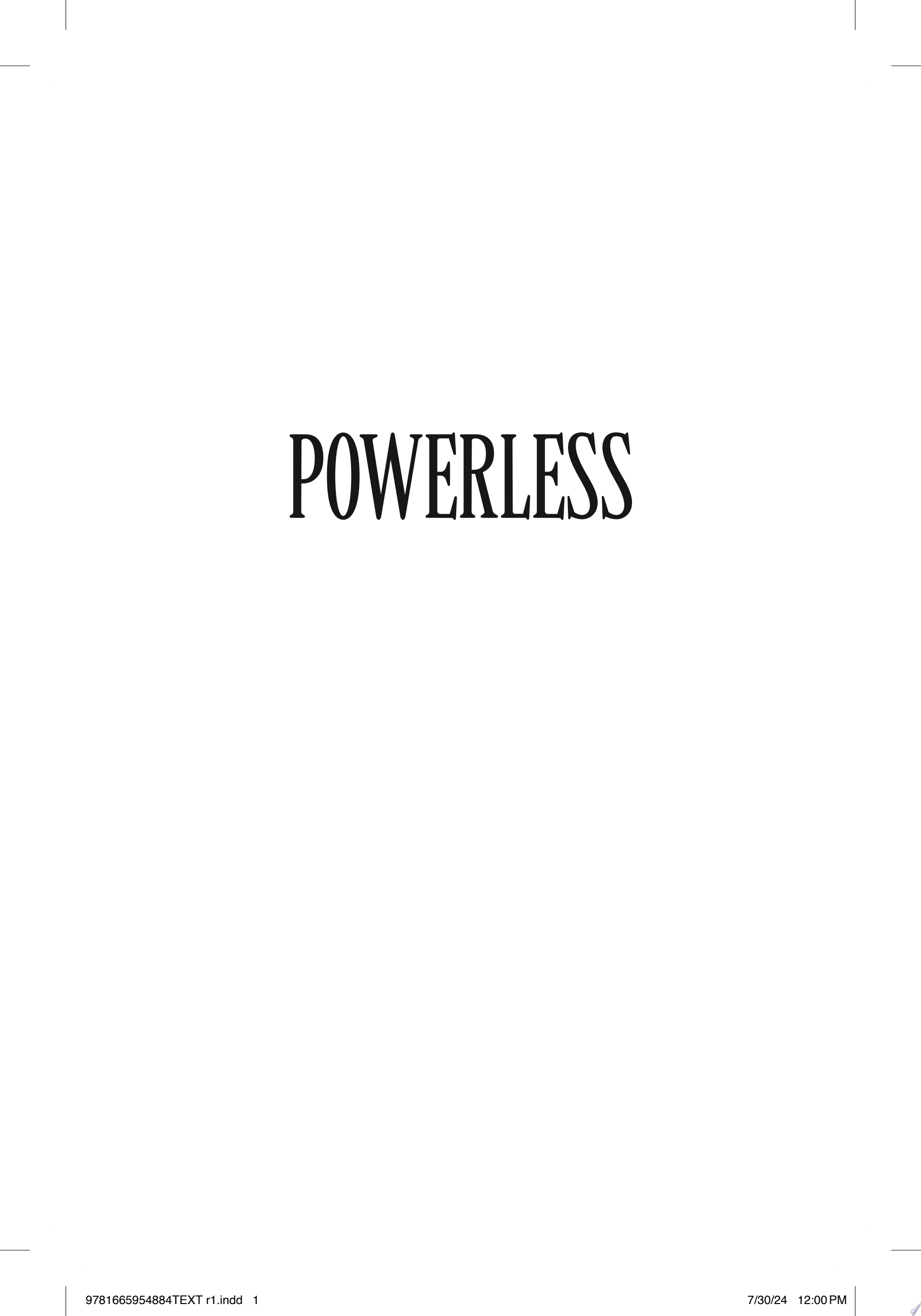 Book Cover for "Powerless"
