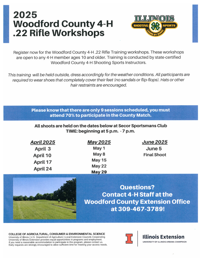 Woodford County .22 Rifle Workshop flyer