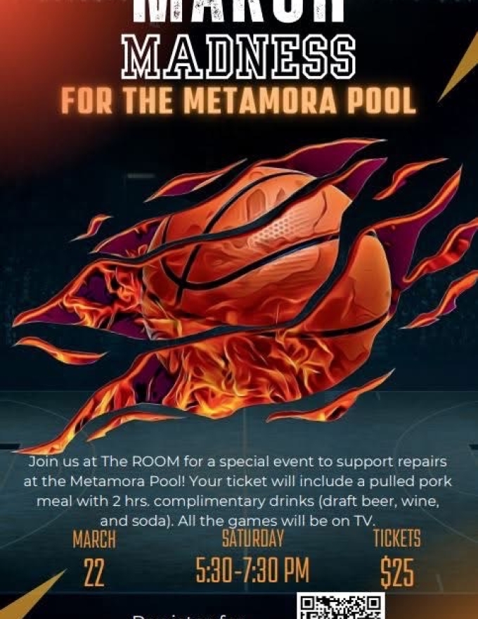 Flyer for the Metamora Pool Event at The Room 