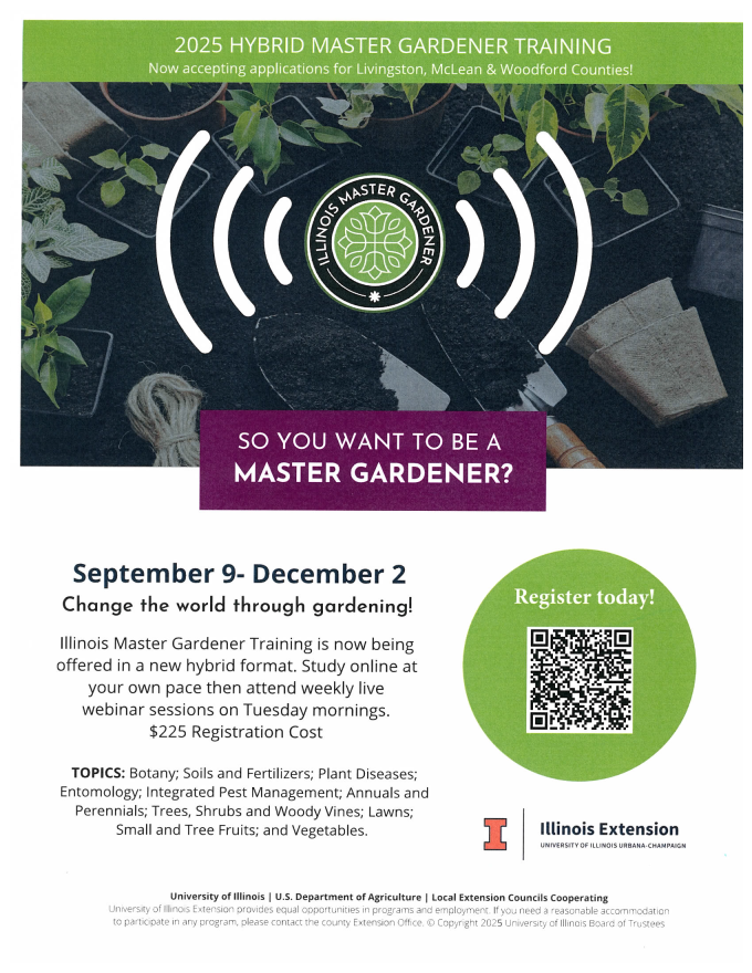 Flyer for Master Gardener training.