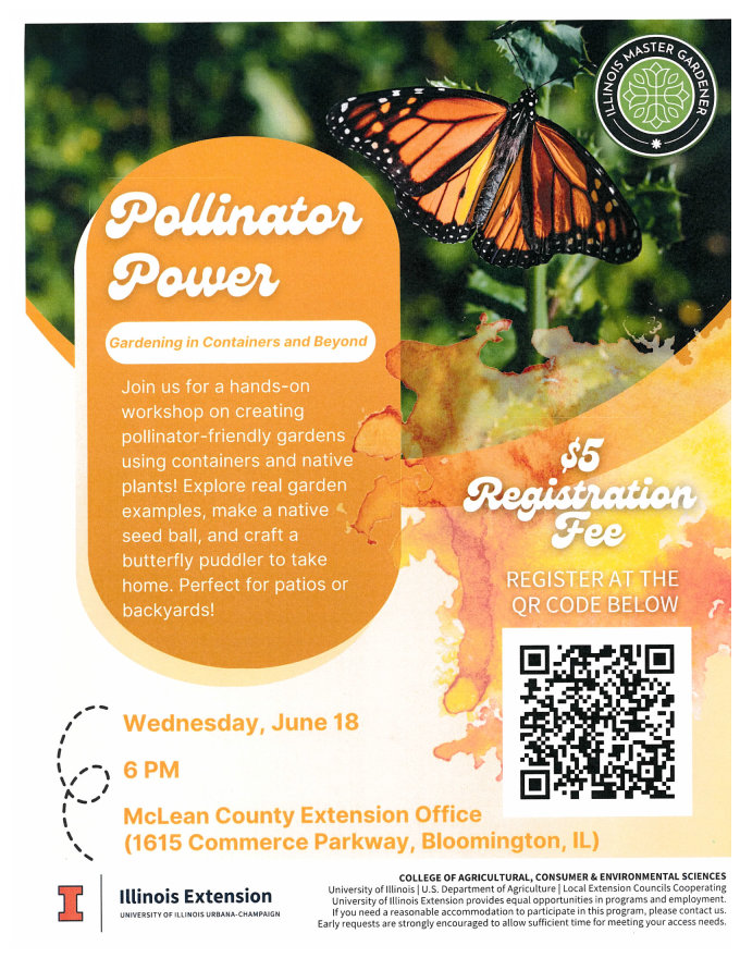 Flyer for Polinator Power program on June 18th. 