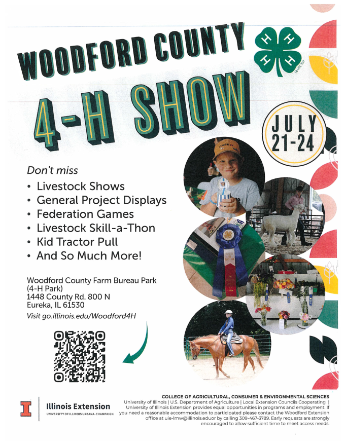 Flyer for Woodford County 4-H Show