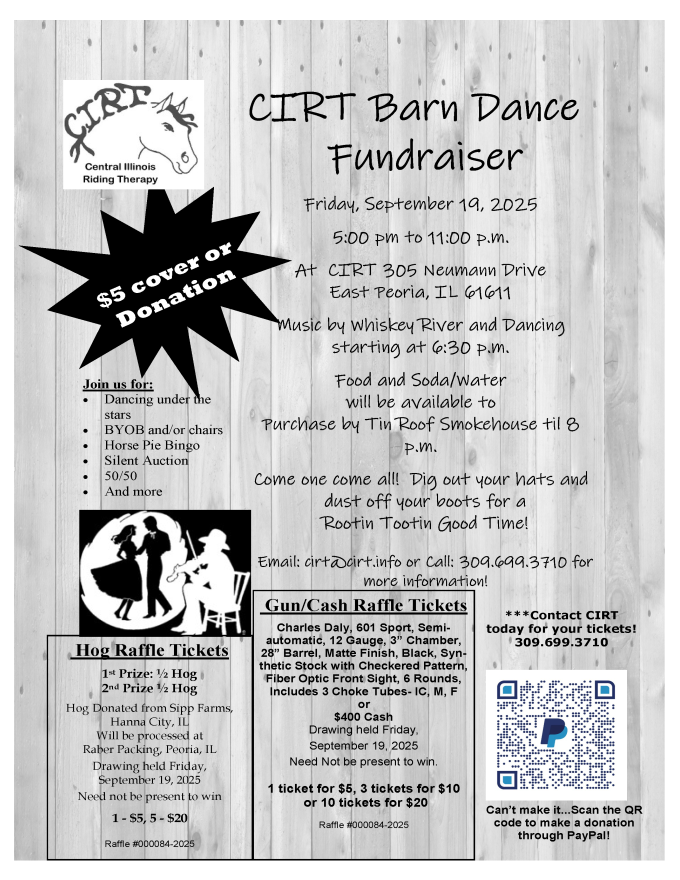 Flyer for CIRT Barndance on September 19