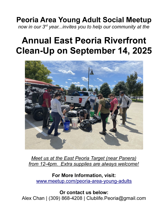 Flyer for Riverfront Clean up on September 14