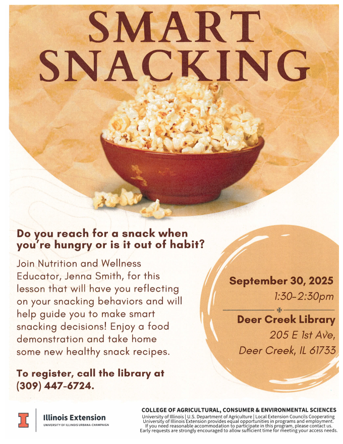 Flyer for Smart Snacking program on September 30