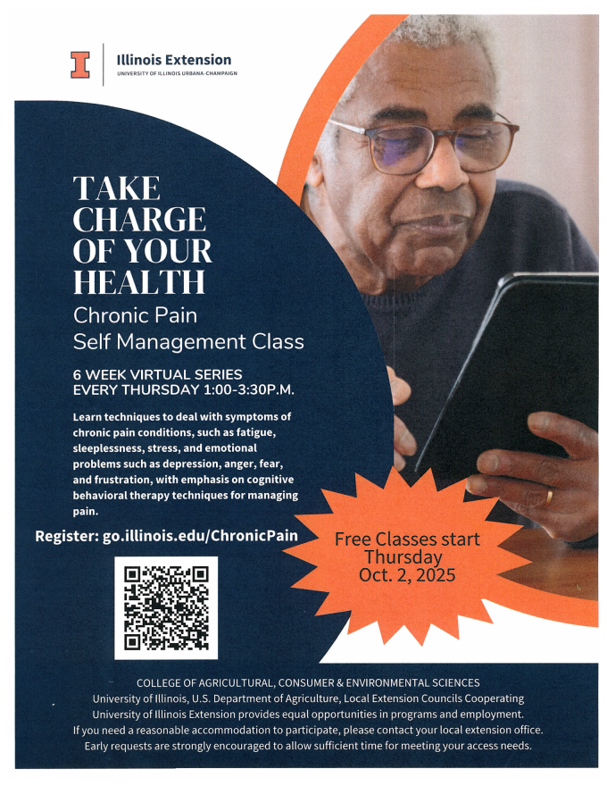 Flyer for Chronic Pain Self Management Class