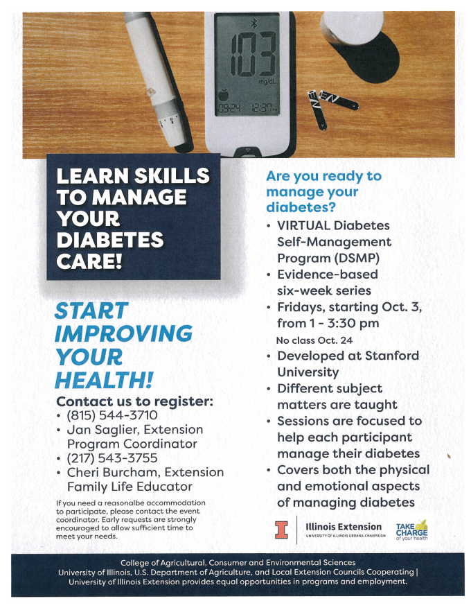 Flyer for Manage Your Diabetes Care
