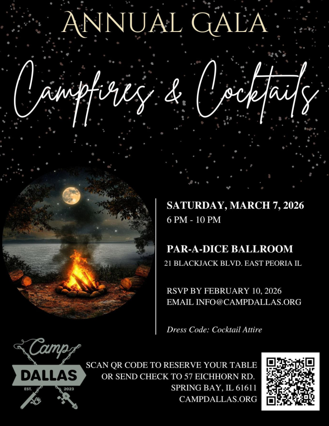 Flyer for Camfire and Cocktails Flyer