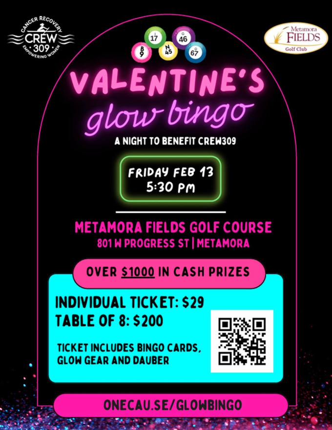Flyer for Crew 309 Glow Bingo