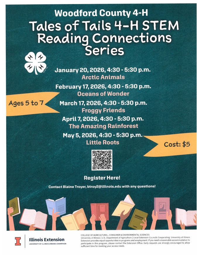Flyer for 4-H STEM Reading Connections series