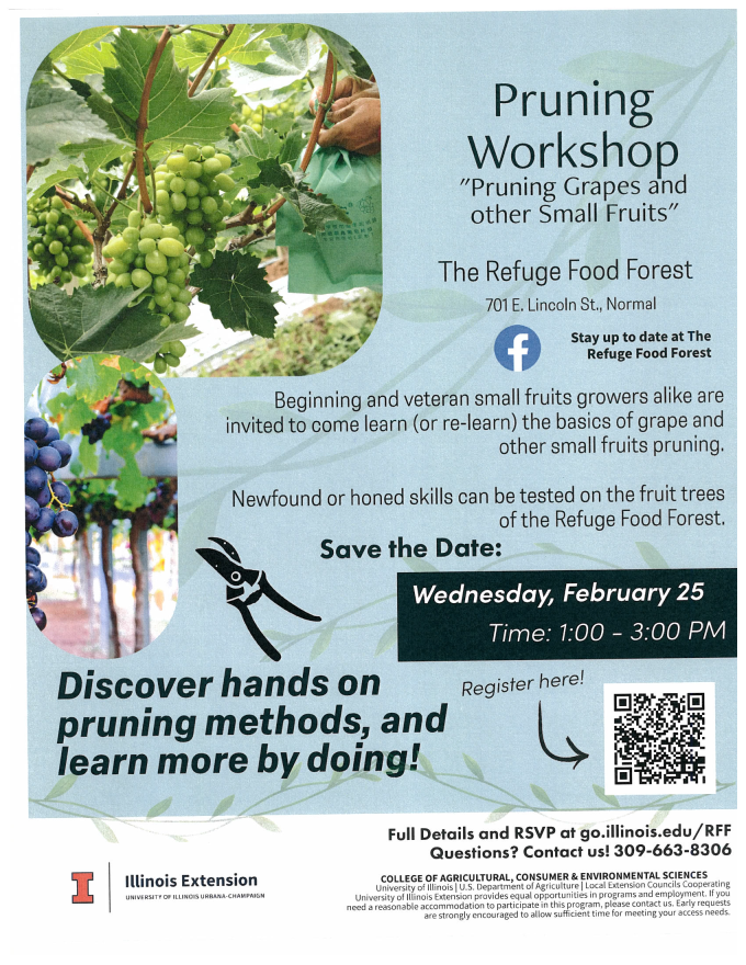 Flyer for U of I extension pruning workshop