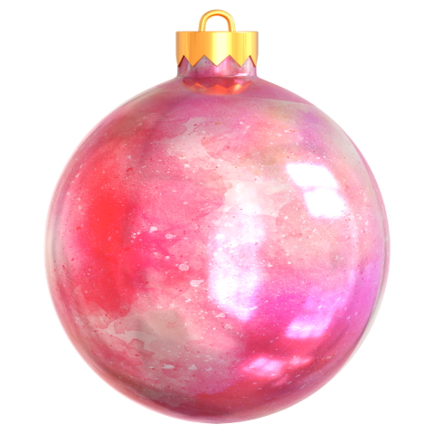 A pink painted ornament.
