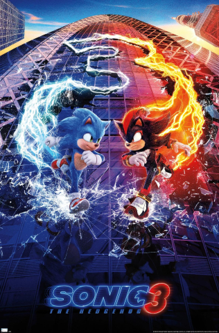 Movie poster for "Sonic the Hedgehog 3".