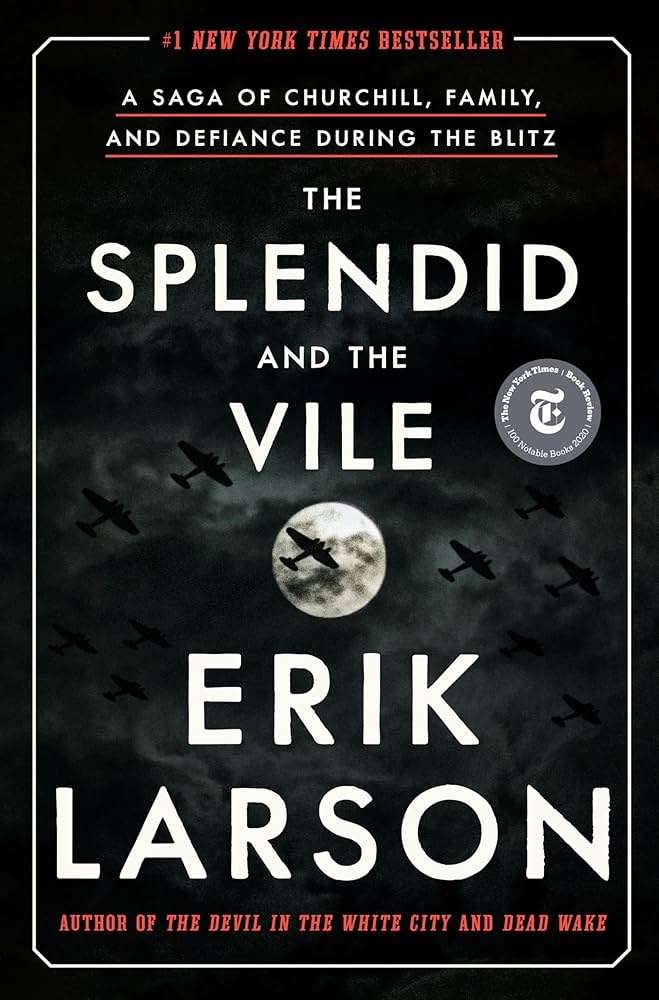 Book cover for "The Splendid and the Vile," by Erik Larson.
